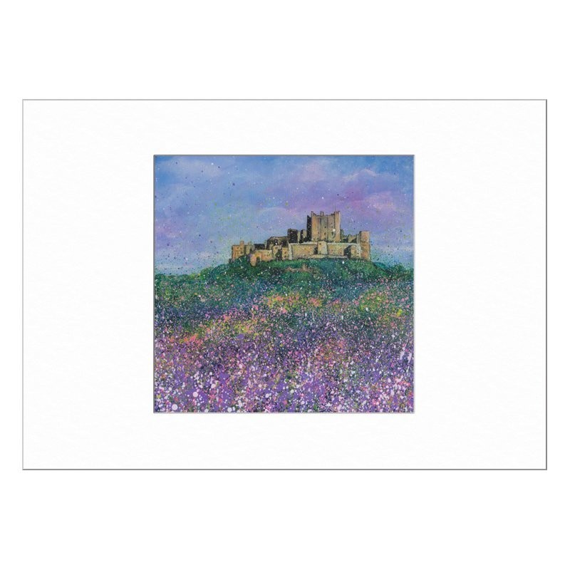 Bamburgh Castle Flowers Limited Edition Print with Mount